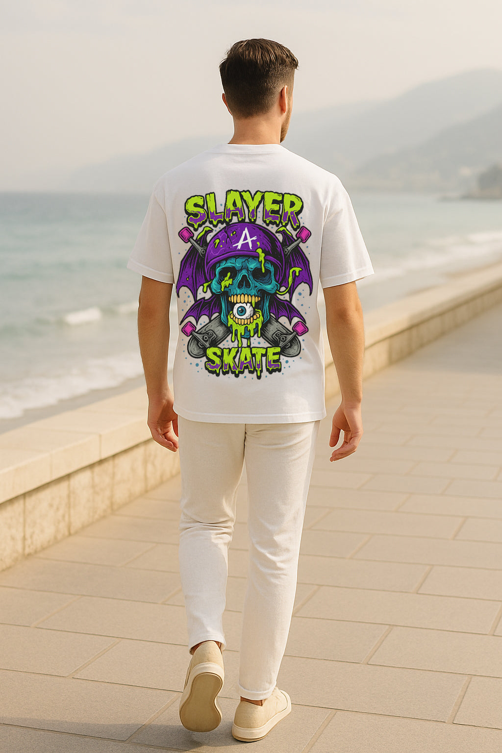 Skate Hard Graphic Oversized Streetwear T-Shirt – Premium 240 GSM Cotton