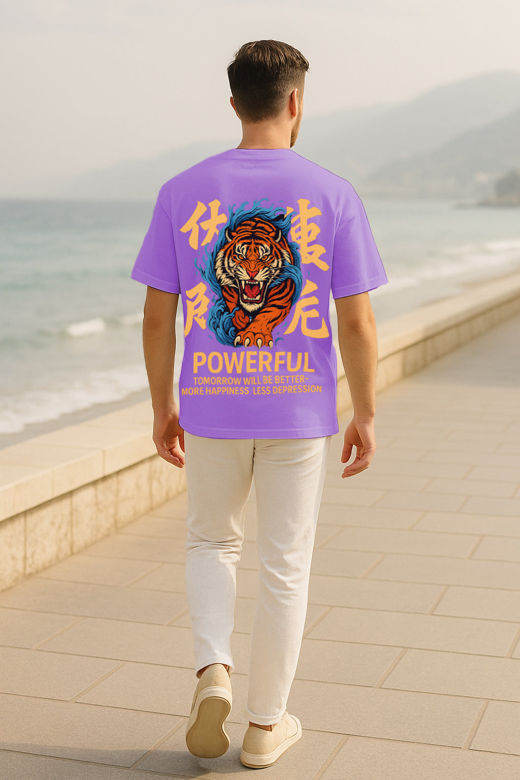 Roaring Tiger Oversized Tee – Heavyweight 240 GSM Terry Cotton