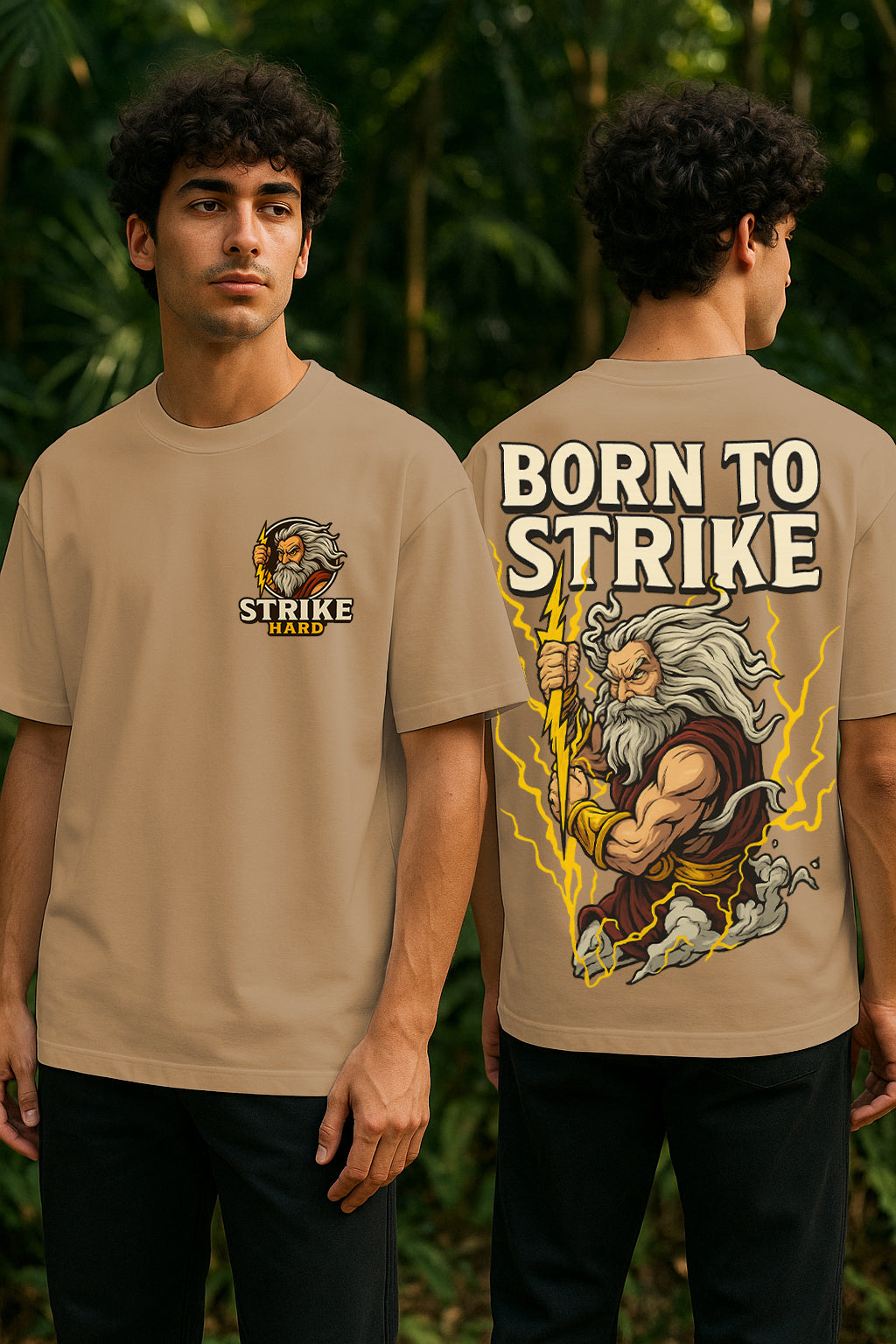 Born To Strike Oversized Graphic T-Shirt – 240 GSM Premium Cotton Streetwear Tee