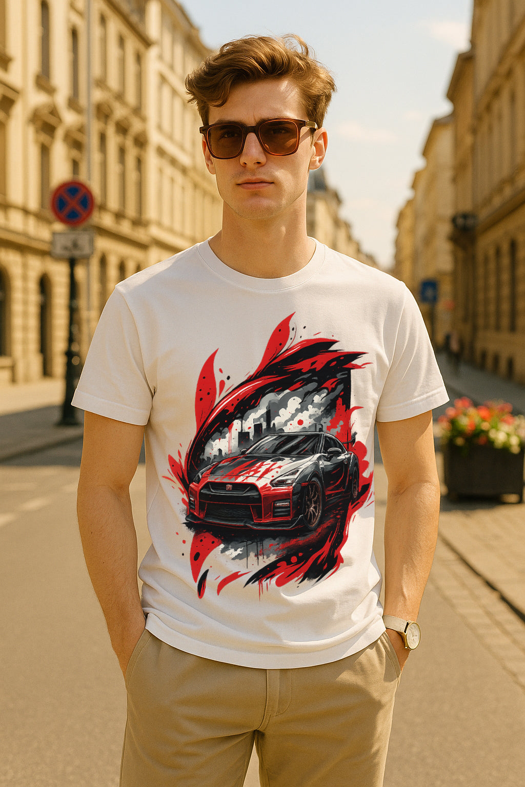 “Redline Drift” JDM Supercar Graphic T-Shirt – Street Racing Art, 100% Cotton Regular Fit Tee