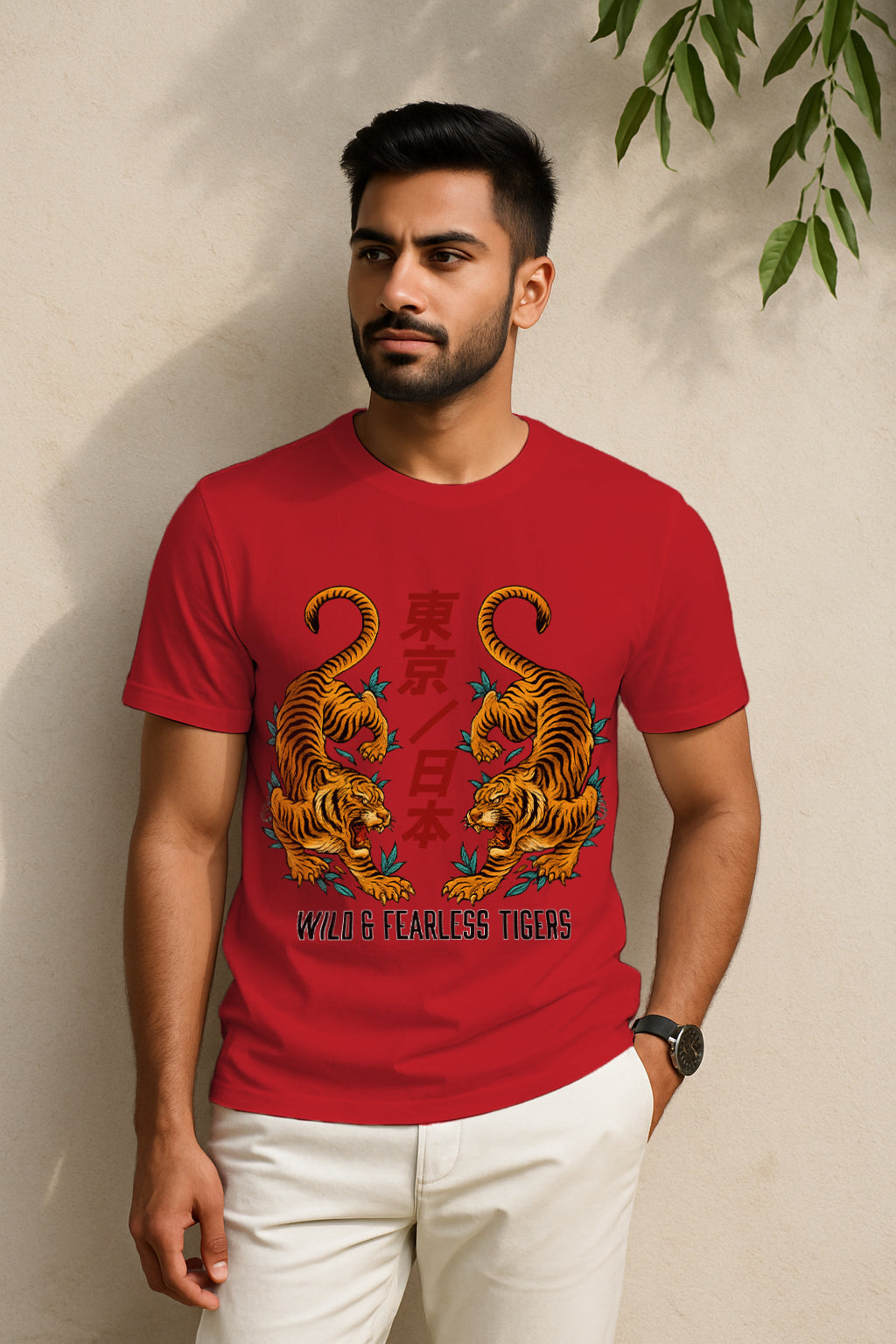 “Tokyo Tigers” Japanese Kanji Graphic T-Shirt – Wild & Fearless Tiger Streetwear, 100% Cotton Regular Fit Tee