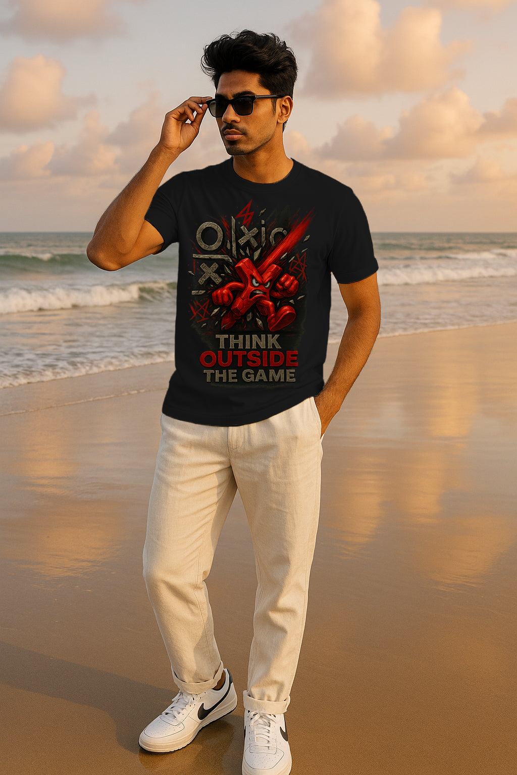 Think Outside the Game Graphic T-Shirt | Gamer Tee, 100% Cotton Regular Fit