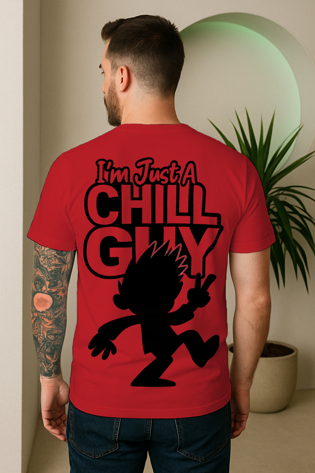 Chill Guy Graphic T-Shirt (Front & Back Print) | 100% Cotton Regular Fit