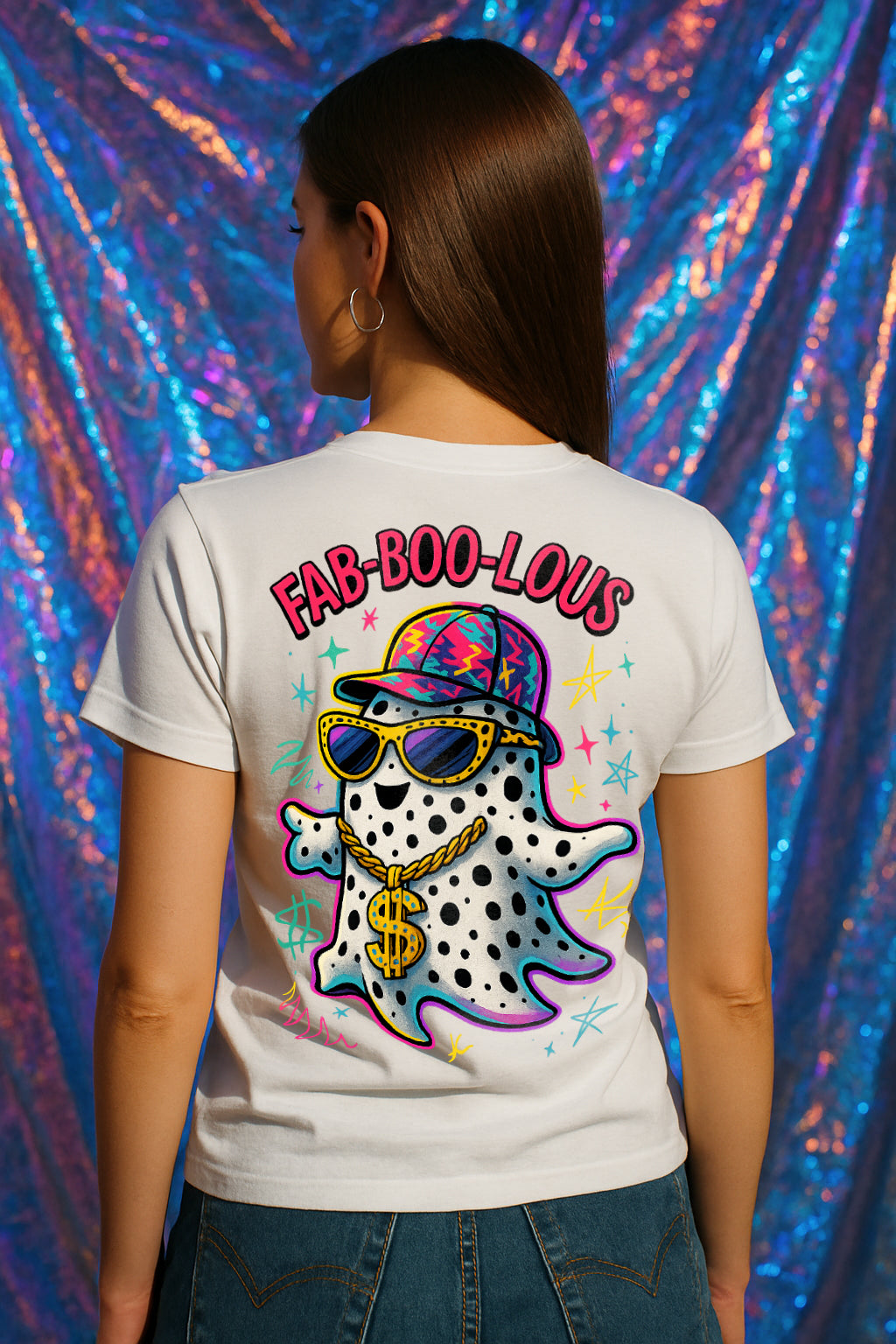 Women’s “Fab-BOO-lous” Ghost Graphic Tee | Cute Halloween & Spooky Season T-Shirt