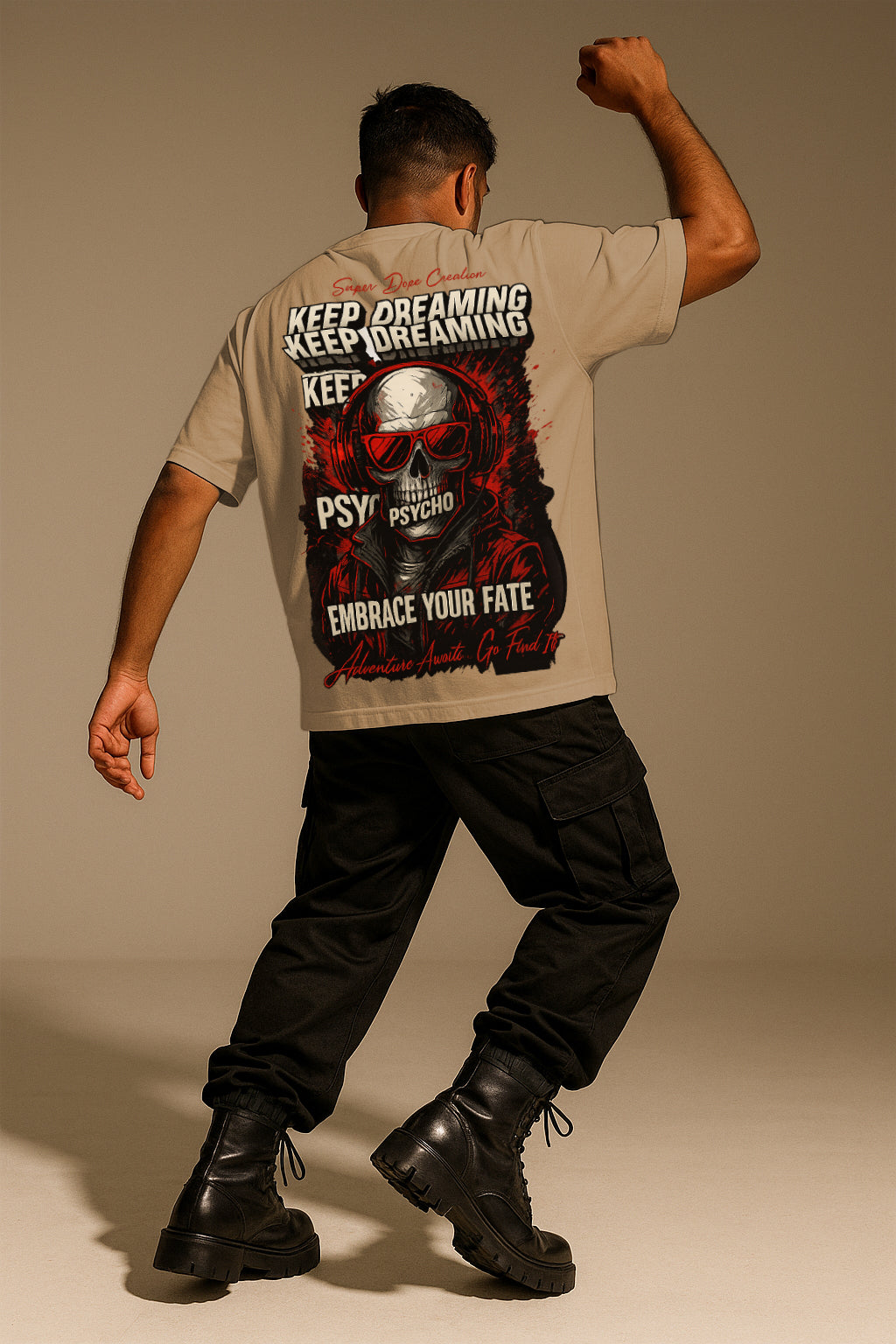 Oversized Graphic T-Shirt for Men – Psycho Skull Streetwear