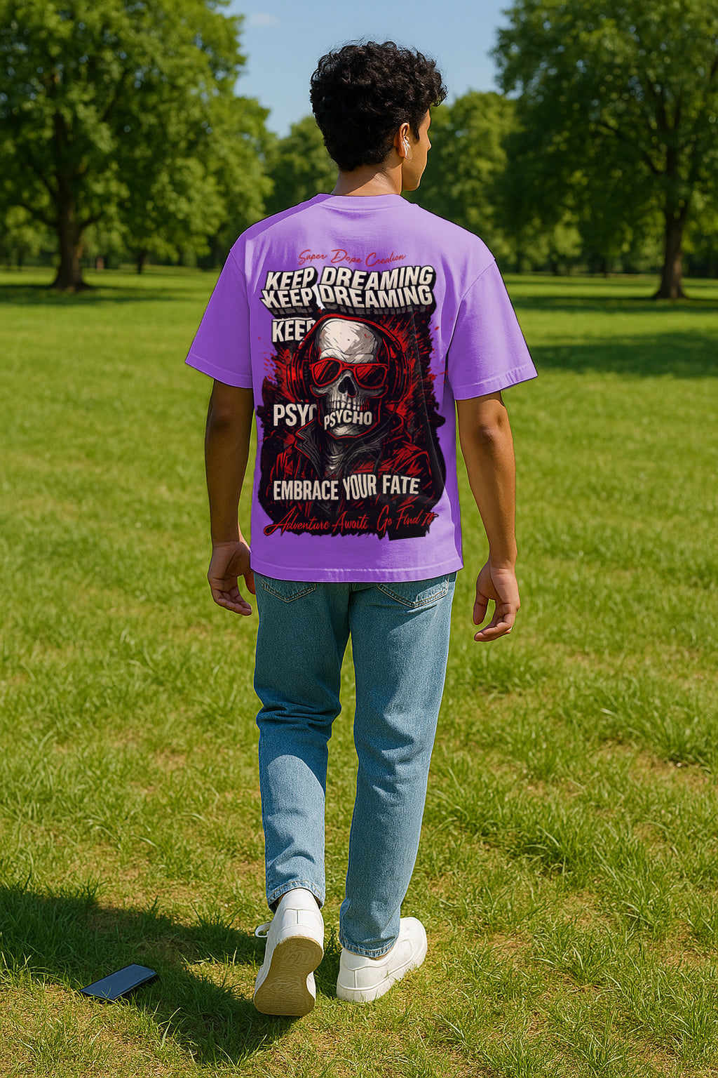 Oversized Graphic T-Shirt for Men – Psycho Skull Streetwear