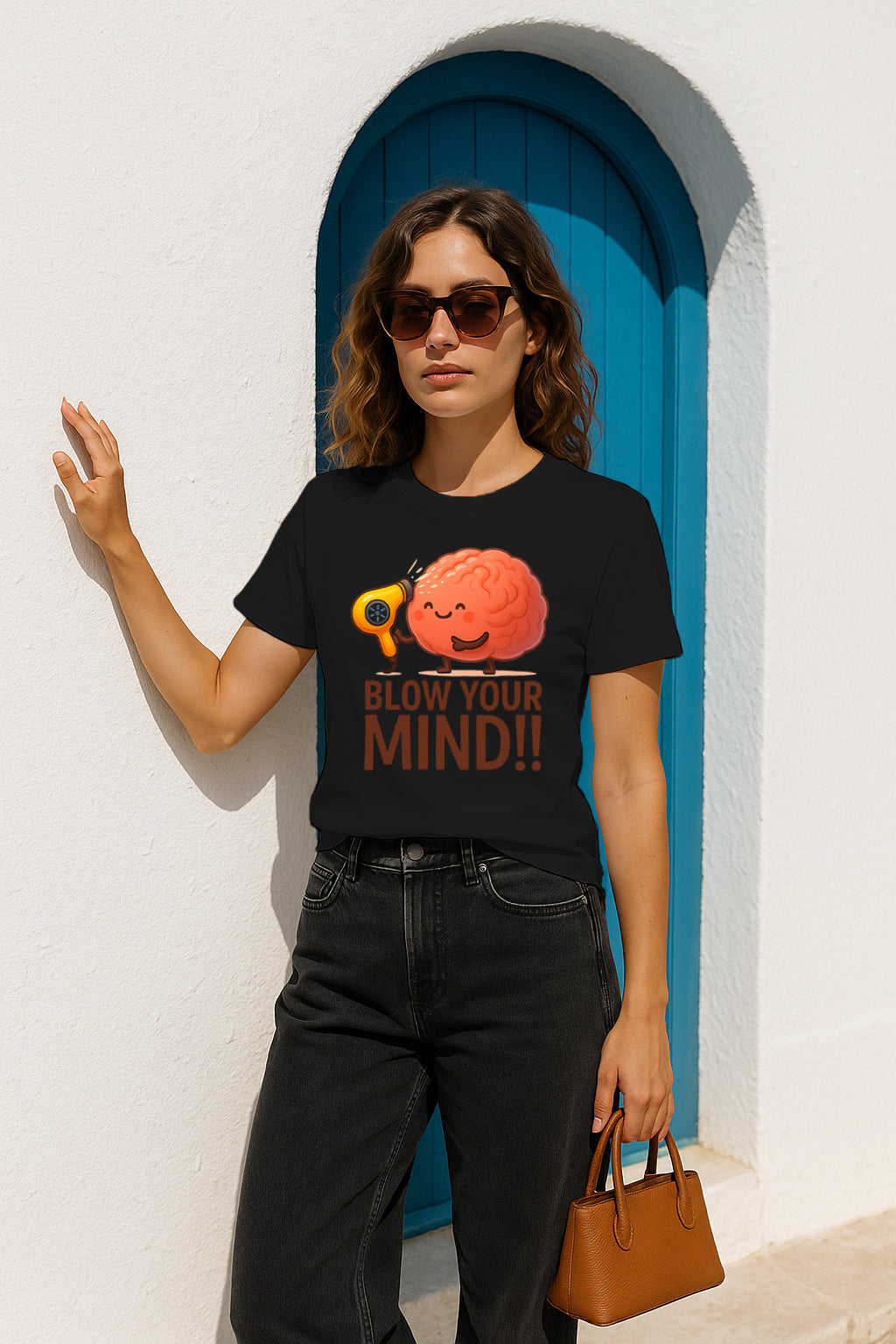 Blow Your Mind!! Funny Brain Graphic T-Shirt for Women – Cute Study/Gamer Meme Tee