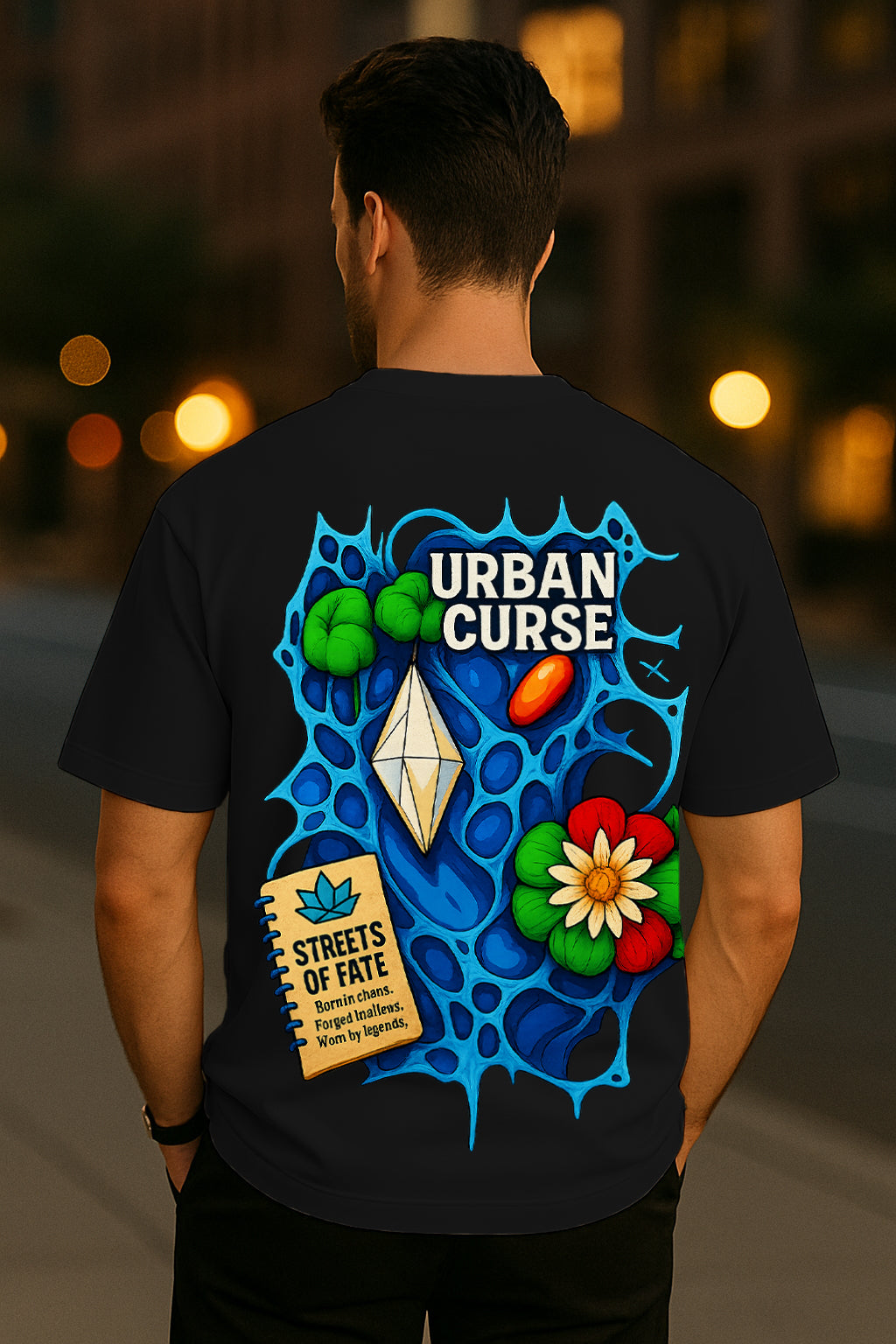 Urban Curse Oversized Graphic T-Shirt – Streetwear with Bold Art & Premium 240GSM Cotton Comfort