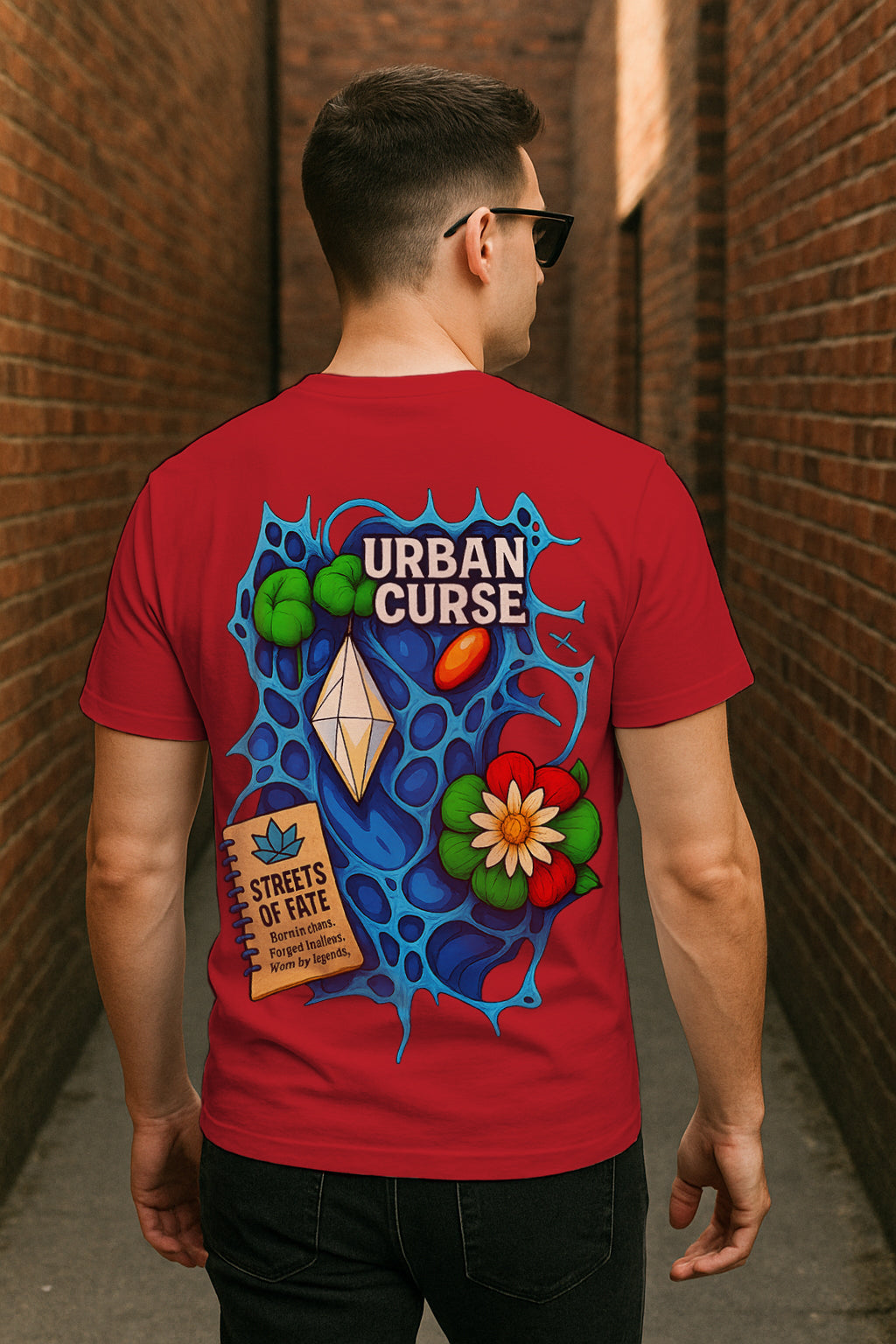 Regular Fit Urban Curse: “Streets of Fate” Graphic T-Shirt | 100% Cotton
