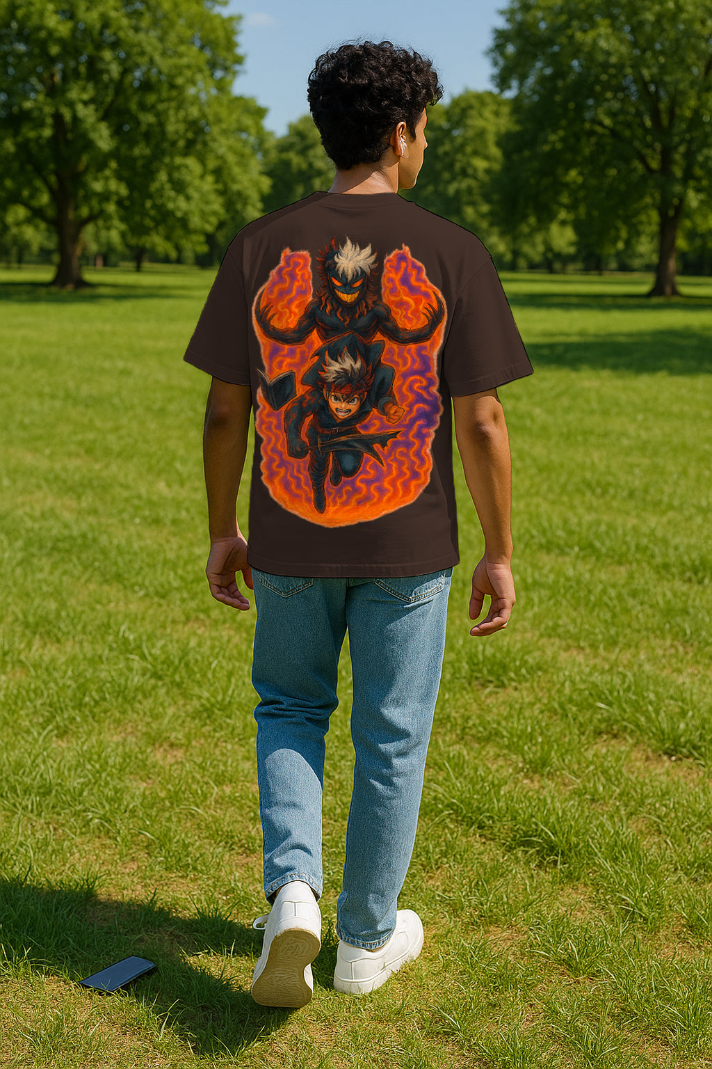 Black Slash Oversized Graphic T-Shirt – Anime Inspired Streetwear | 240 GSM Premium Cotton