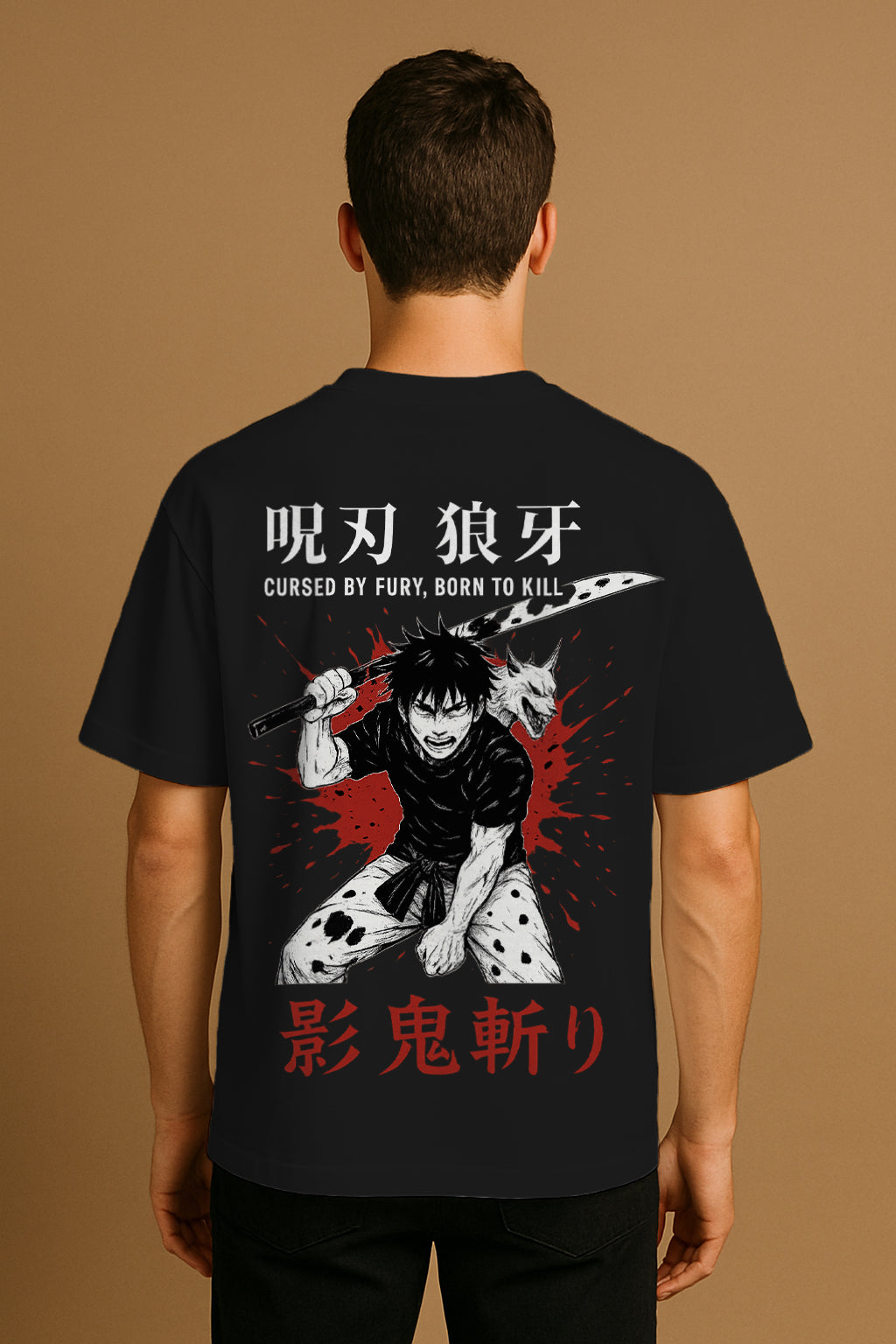 Cursed Samurai Oversized T-Shirt – Dark Anime Graphic Tee for Streetwear & Casual Style