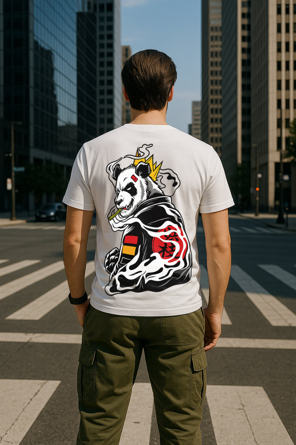 Panda King Back-Print Graphic T-Shirt | Japanese Streetwear, 100% Cotton Regular Fit