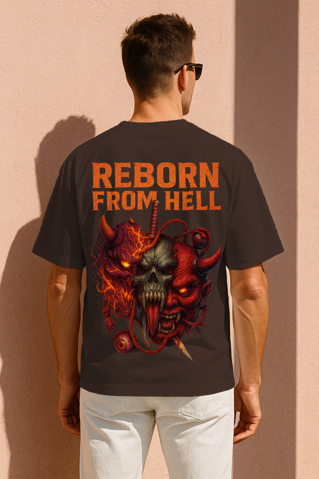 Reborn From Hell Oversized Graphic T-Shirt – Heavyweight 240GSM Streetwear Tee