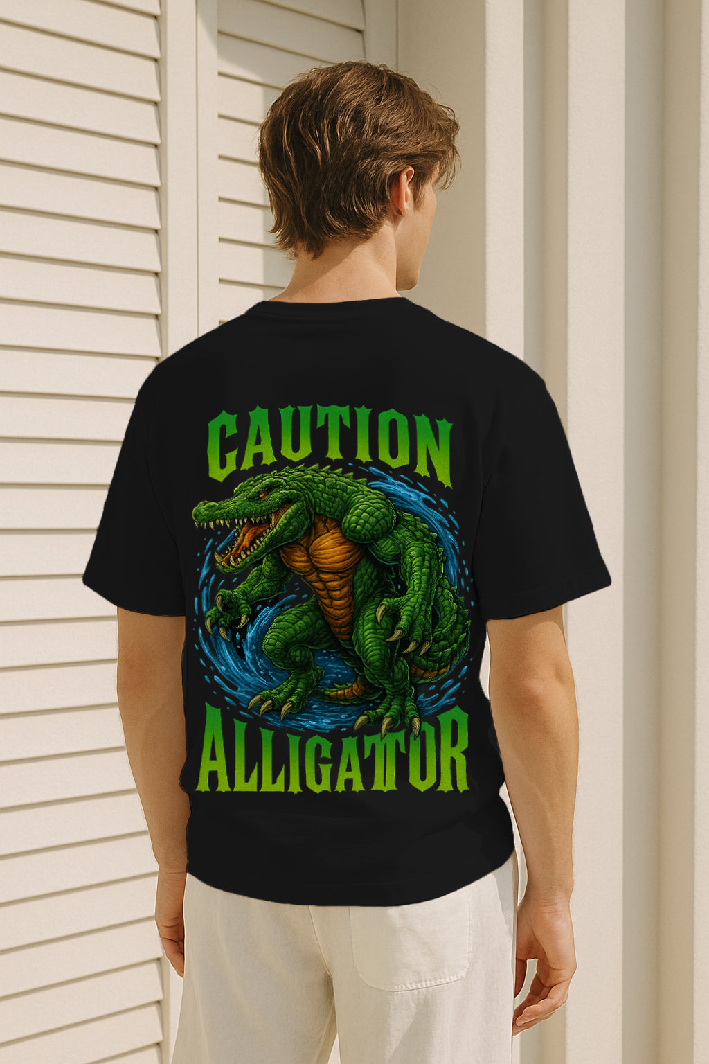 Alligator Graphic Oversized Streetwear Tee – Premium 240 GSM Cotton