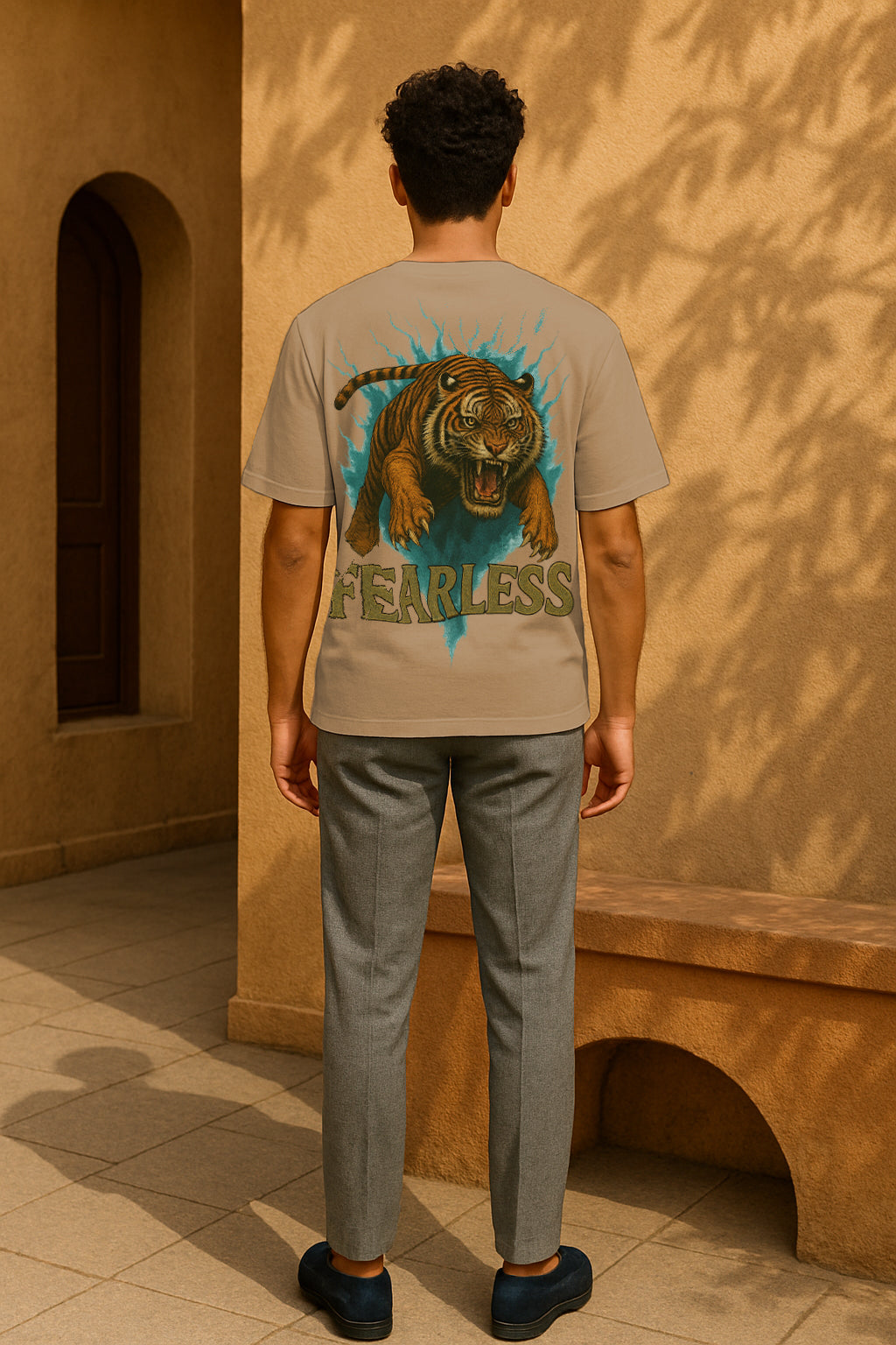 Fearless Tiger Heavyweight Oversized T-Shirt | 240 GSM Terry Cotton