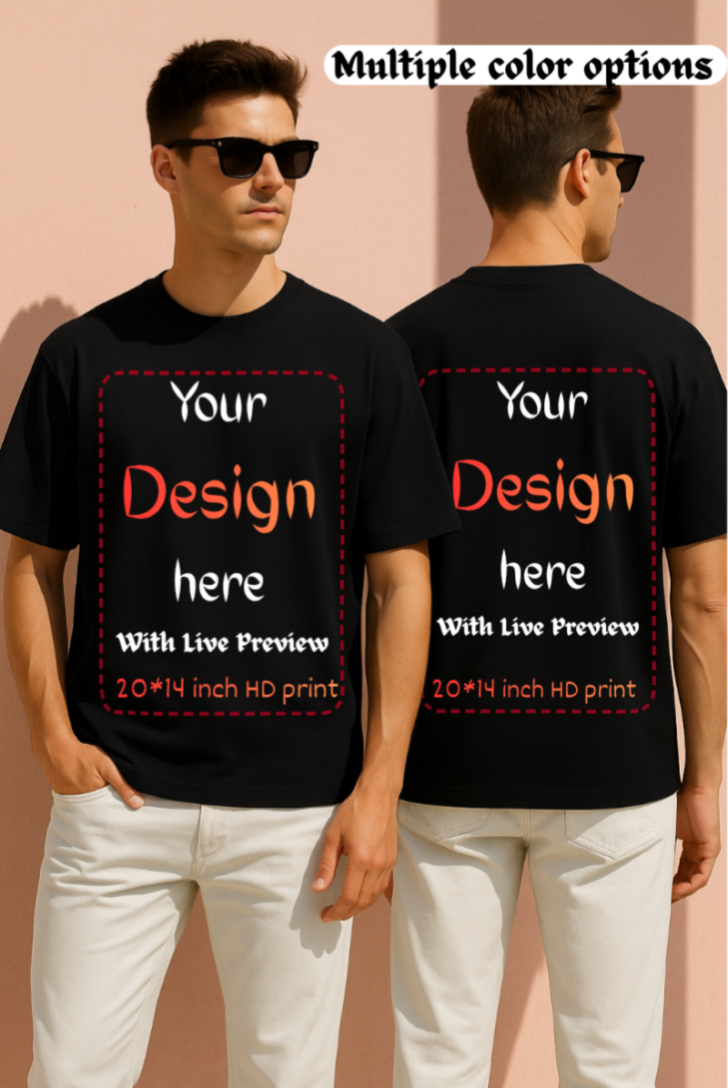 100% Cotton Customizable Premium Oversize T-shirt (240gsm) - Premium HD+ Print