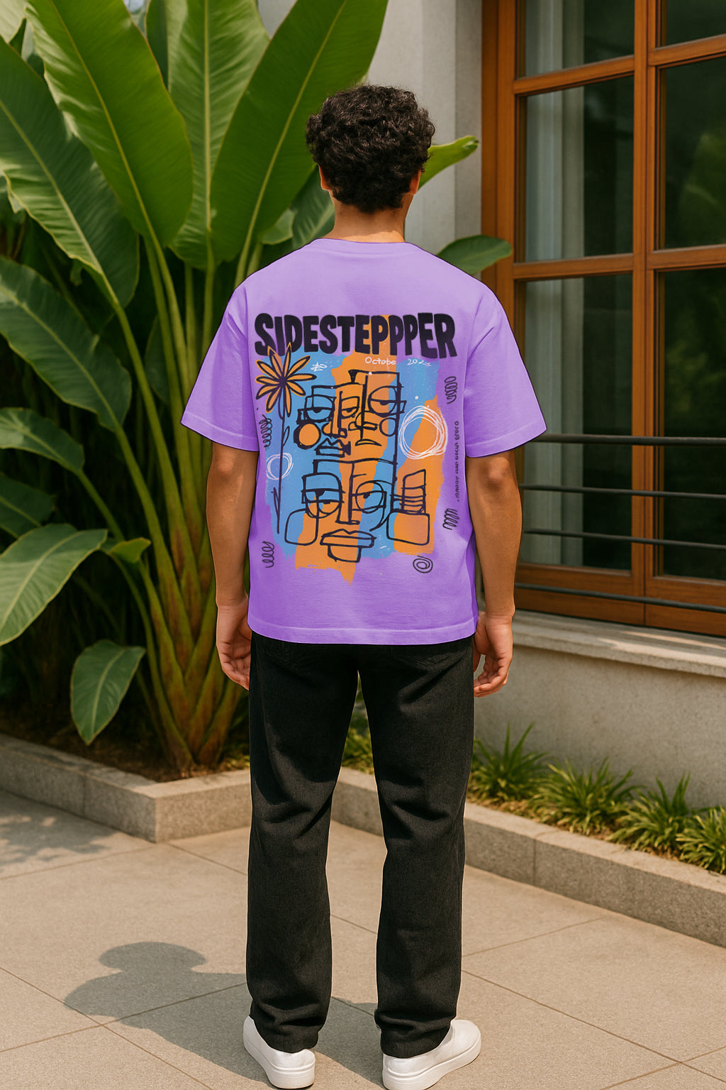Sidestepper Art Print Oversized Tee – Heavyweight 240 GSM Terry Cotton