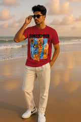 Regular Fit for Men Sidestepper Abstract Faces Graphic T-Shirt | Modern Art Streetwear Tee | 180 GSM 100% Cotton