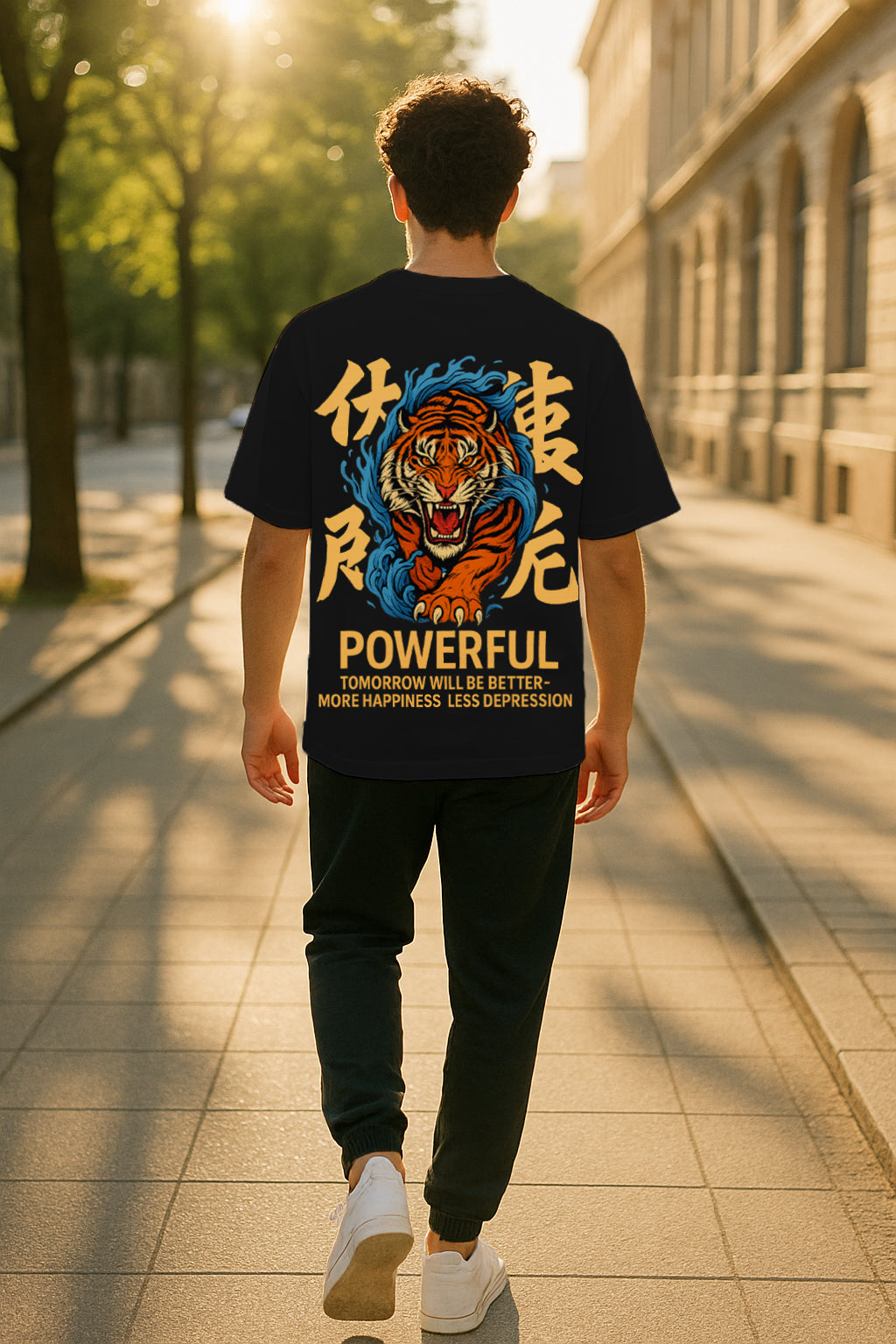 Roaring Tiger Oversized Tee – Heavyweight 240 GSM Terry Cotton