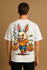 Oversized Money Bunny Graphic Tee | Heavyweight 240 GSM Cotton Streetwear