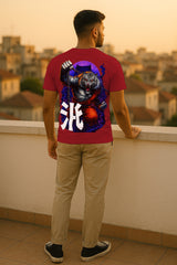 “Samurai Tiger” Back Graphic T-Shirt – Japanese Warrior Print, 100% Cotton Regular Fit Streetwear Tee