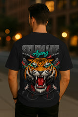 Tiger Graphic “Selfmade” Oversized Streetwear T-Shirt – Premium 240 GSM Cotton