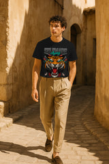 “Selfmade Tiger” Roaring Graphic T-Shirt – 100% Cotton Regular Fit Streetwear Tee