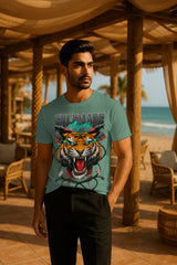 “Selfmade Tiger” Roaring Graphic T-Shirt – 100% Cotton Regular Fit Streetwear Tee