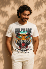 “Selfmade Tiger” Roaring Graphic T-Shirt – 100% Cotton Regular Fit Streetwear Tee