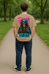 DJ Skull Oversized Streetwear Tee – Heavyweight 240 GSM Terry Cotton