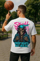 DJ Skull Oversized Streetwear Tee – Heavyweight 240 GSM Terry Cotton