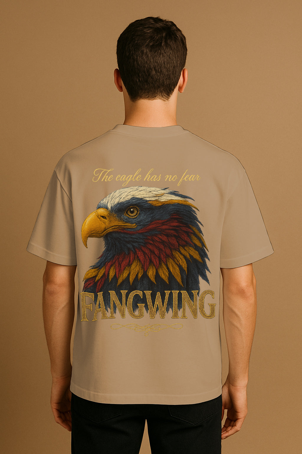 Eagle Graphic Oversized Streetwear Tee – Heavyweight 240 GSM Terry Cotton