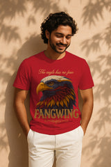 “Fangwing Eagle” Graphic T-Shirt – “The Eagle Has No Fear” Vintage Style, 100% Cotton Regular Fit Streetwear Tee