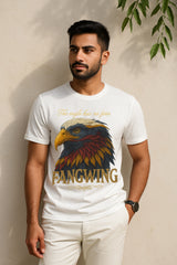 “Fangwing Eagle” Graphic T-Shirt – “The Eagle Has No Fear” Vintage Style, 100% Cotton Regular Fit Streetwear Tee