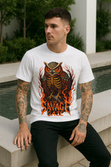 Regular Fit Savage Gaze Flaming Owl Graphic T-Shirt – 100% Cotton  Streetwear Tee