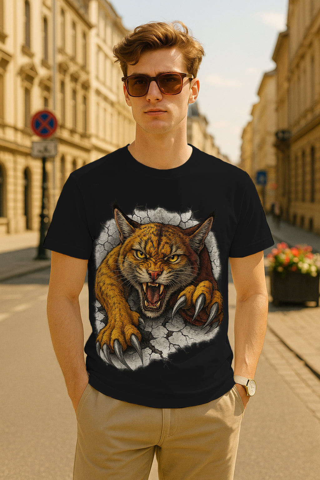 Wildcat Breakout Claw Rip Graphic T-Shirt – Roaring Cat Streetwear, 100% Cotton Regular Fit