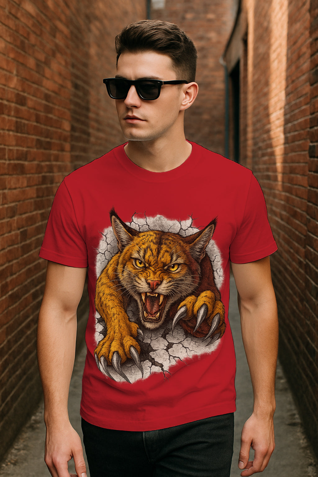 Wildcat Breakout Claw Rip Graphic T-Shirt – Roaring Cat Streetwear, 100% Cotton Regular Fit