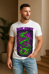 “Dark Entity” Cosmic Horror Monster Graphic T-Shirt – Neon Lightning Art, 100% Cotton Regular Fit Streetwear Tee