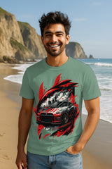 “Redline Drift” JDM Supercar Graphic T-Shirt – Street Racing Art, 100% Cotton Regular Fit Tee