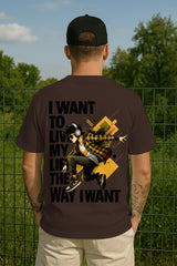 Oversized Graphic T-Shirt – BE ME Headphone Print & Live My Life Streetwear | Premium 240 GSM Cotton Tee for Men