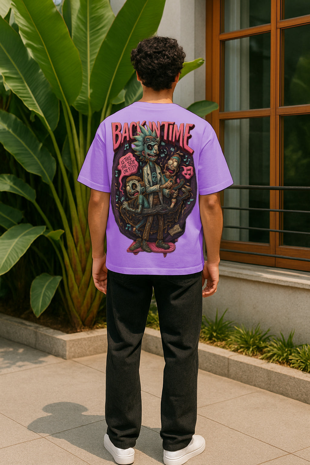 Oversized Back in Time Graphic T-Shirt – Premium 240 GSM Cotton Streetwear Tee for Men – Premium 240 GSM Cotton Streetwear Tee for Men