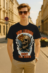 “Void Legends – Crust Till Death” Pizza Skull Graphic T-Shirt – Punk Streetwear Graphic Tee, 100% Cotton Regular Fit