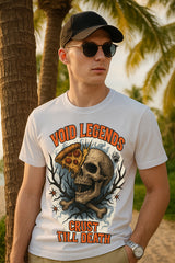 “Void Legends – Crust Till Death” Pizza Skull Graphic T-Shirt – Punk Streetwear Graphic Tee, 100% Cotton Regular Fit
