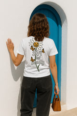 Soft But Deadly Daisy Women’s Graphic T-Shirt – Cute Goth Floral, Butterfly & Pumpkin Aesthetic | 100% Cotton Regular Fit