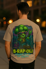 Oversized B-Rap-Oli Graphic T-Shirt – Straight Outta The Garden | Premium 240 GSM Cotton Streetwear Tee for Men