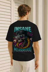 Oversized Insane MeanMugg Graphic T-Shirt – Premium 240 GSM Cotton Streetwear Tee with Skull & Hip Hop Design for Men