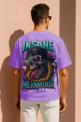 Oversized Insane MeanMugg Graphic T-Shirt – Premium 240 GSM Cotton Streetwear Tee with Skull & Hip Hop Design for Men