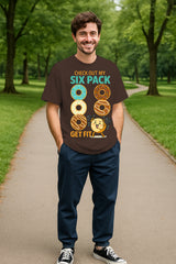 Oversized Six Pack Donut Graphic T-Shirt – Premium 240 GSM Cotton Streetwear Tee | Funny Get Fit Design for Men