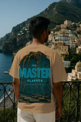The Master Planner Oversized T-Shirt – 240 GSM 100% Terry Cotton | Streetwear Chess Inspired Graphic Tee for Men