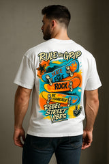 Rebel Street Vibes Skateboard Graphic Oversized T-Shirt – 240 GSM 100% Terry Cotton Streetwear Tee